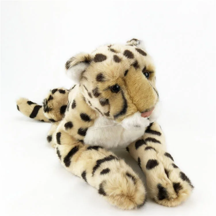 

[Funny] Zoo 50cm Simulation Lifelike Leopard Plush Toys Soft panther Stuffed Animals doll Birthday christmas Gifts for kids