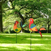 garden pinwheels parrot cock animal windmill wind spinning pole outdoor garden lawn decorations outdoor children toy