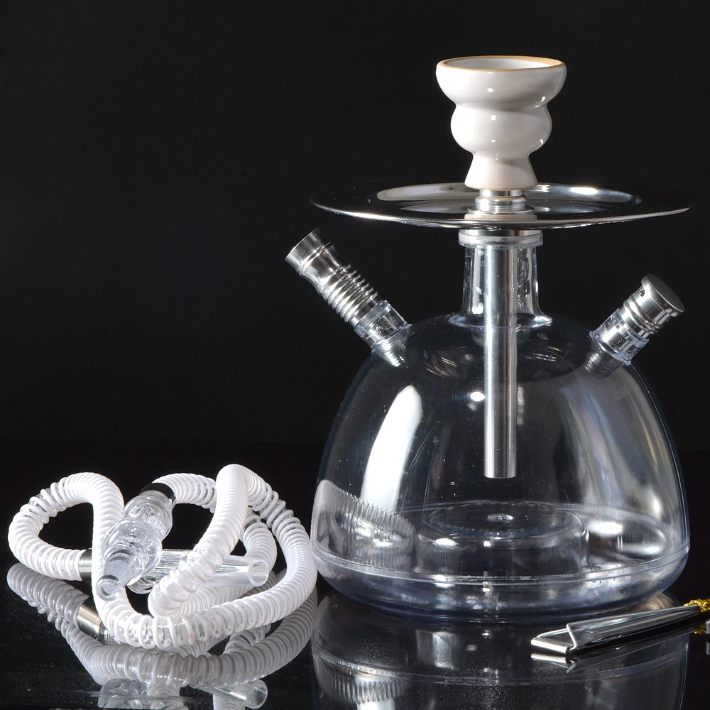 

DEJAYA LED Light Acrylic Hookah Shisha Pipe Nargile with Chicha Ceramic Bowl Nargila Hose Charcoal Tongs Narguile Accessories