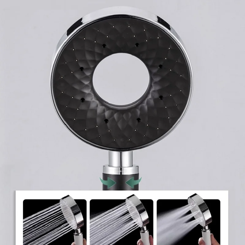 automatic self cleaning shower head donut shape hand held abs electroplating pressurize bathtub faucet bathroom accessories free global shipping
