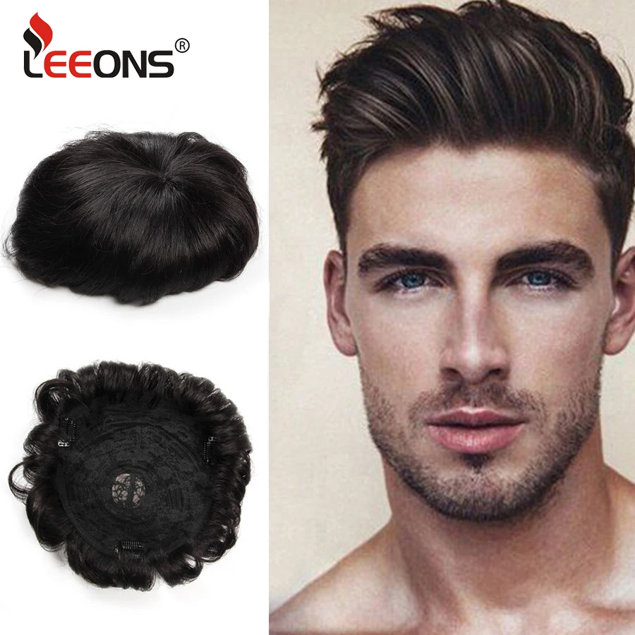 Leeons дешевые швейцарские кружевные волосы системы мужские Toupee Сильный узел