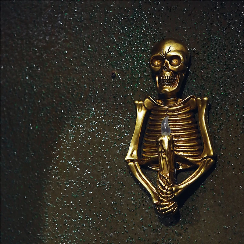 Ужасный Череп светодиодный настольный светильник Настенный Пламя Красный