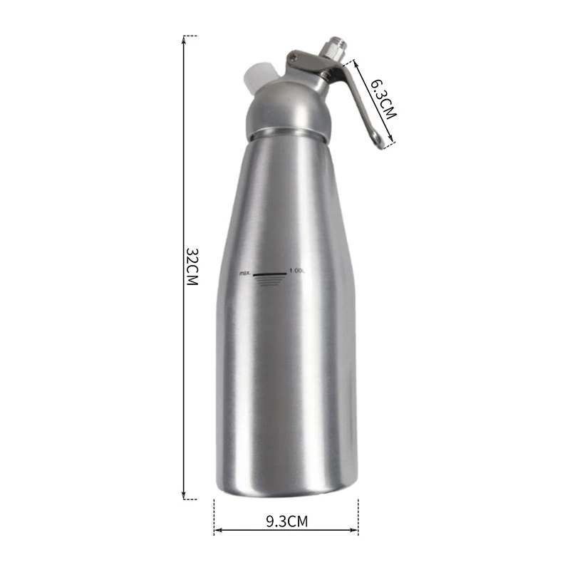 Whipped Cream Dispenser 1000ML Aluminum Sturdy Portable Foamer for Topping Ice Coffee Desserts | Дом и сад