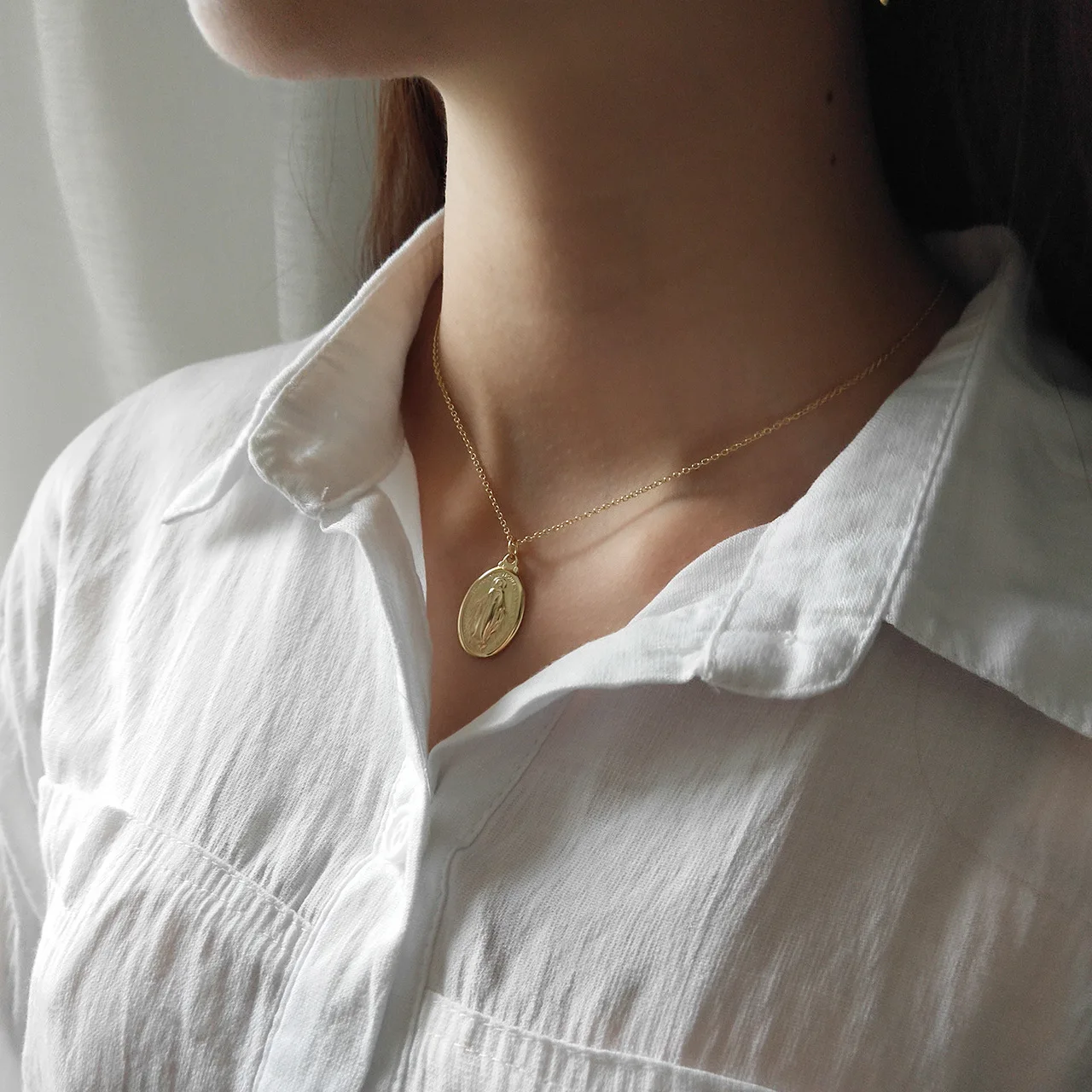 European and American Explosive Cross Religious Accessories Virgin Mary Pendant Copper Necklace | Украшения и аксессуары