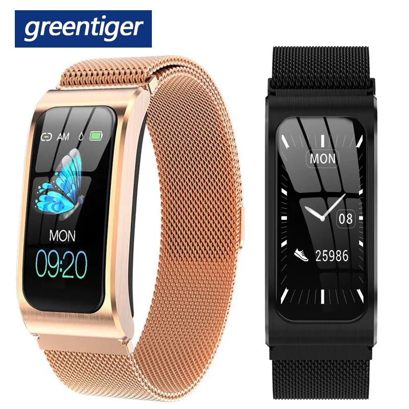 Greentiger AK12, умный браслет для мужчин и женщин, IP68, водонепроницаемый, для измерения артериального давления, для мужчин, стройный, для контроля за циклом, фитнес-трекер, умный Браслет