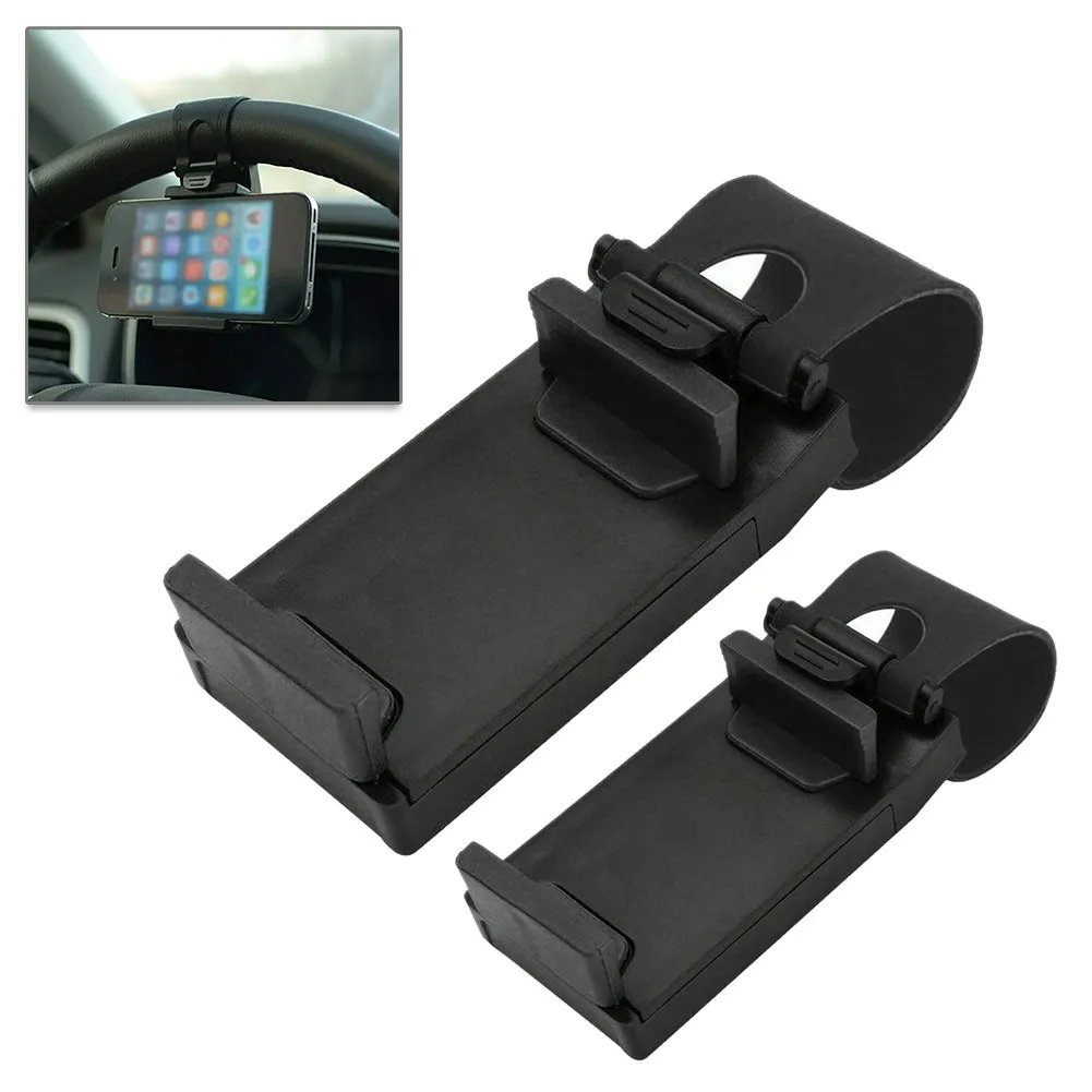 

Part Phone Holder Silicone Pad Stand Clip GPS Mount Steering Wheel 55-75mm