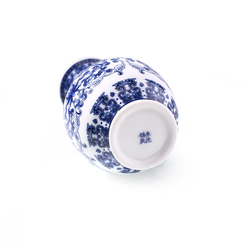 Винтажные керамические вазы для домашнего декора антикварные сине белые