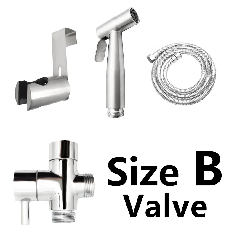 Valve size B Wasourlf туалетный ручной опрыскиватель для биде из нержавеющей стали душевой шланг дистрибьютор аксессуары для ванной комнаты Аксессуары для туалета Запчасти для комнаты отдыха - Цвет: Valve size B