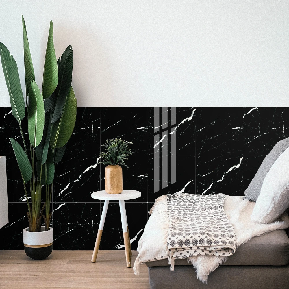 

New product square marble tile stickers self-adhesive paper kitchen stove living room bedroom decoration wall stickers