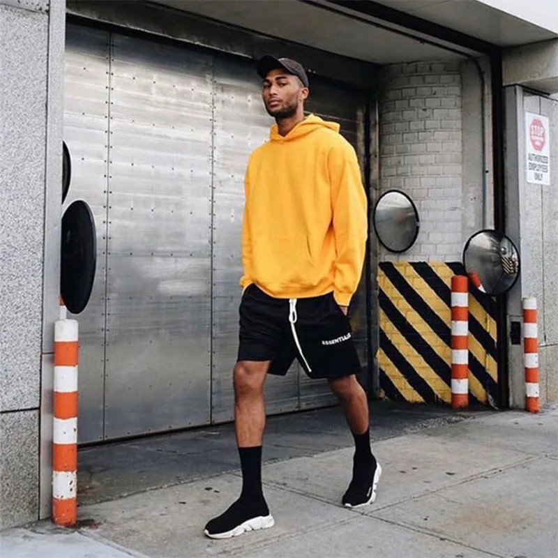 

Summer Hip Hop High Street Men Shorts Essentials High Quality Fashion Cotton Designer Clothes Black Gray White