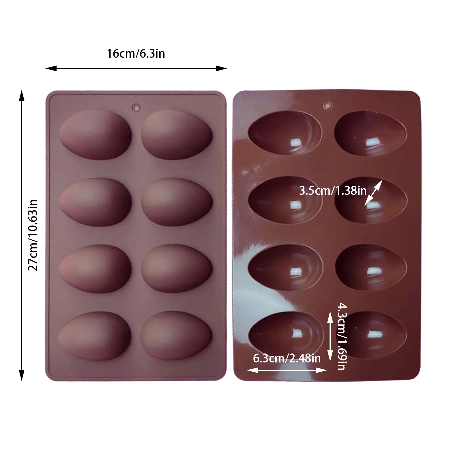 

8-cup Silicone Egg Mold Food Chocolate Candy Molds Cake Decorating Tools 3D Gummy Chocolate Baking Cookie Accessories