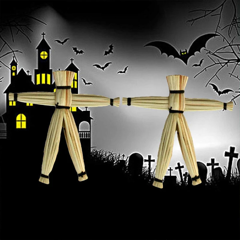 

2pcs Novelty April Fool's Day Close up Magic Toys Mysterious straw Voodoo Dolls Spooky Magic Stage Comedy Amazing toys