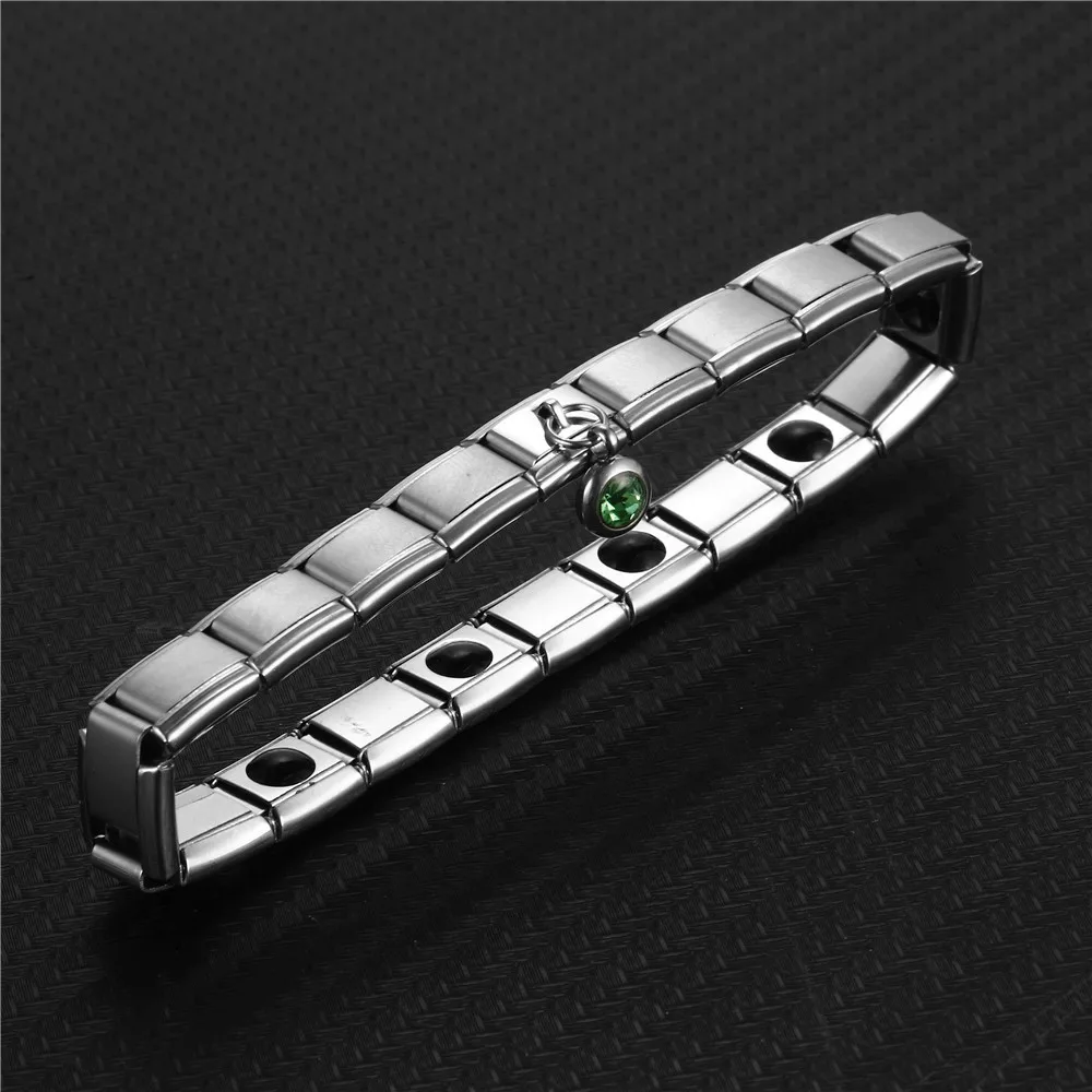 Модный Хрустальный Браслет с германием для женщин и мужчин из нержавеющей стали