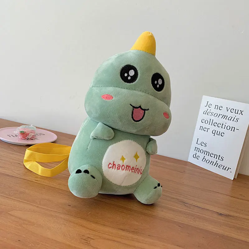 green Горячая динозавр Плюшевый Рюкзак Kawaii Динозавр мир плюшевые животные сумка на плечо милые дети портмоне плюшевые игрушки подарок на год - Цвет: green