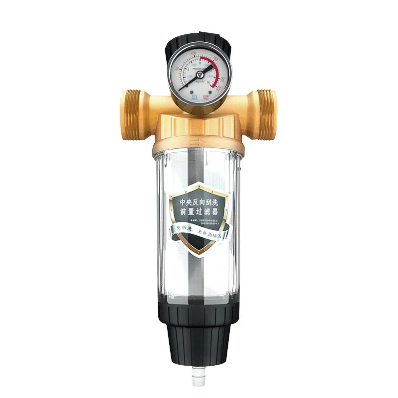 

Front Copper Filter with Meter Backwashing Tap Water Large Flow Whole House Central Front Water Purifier Household