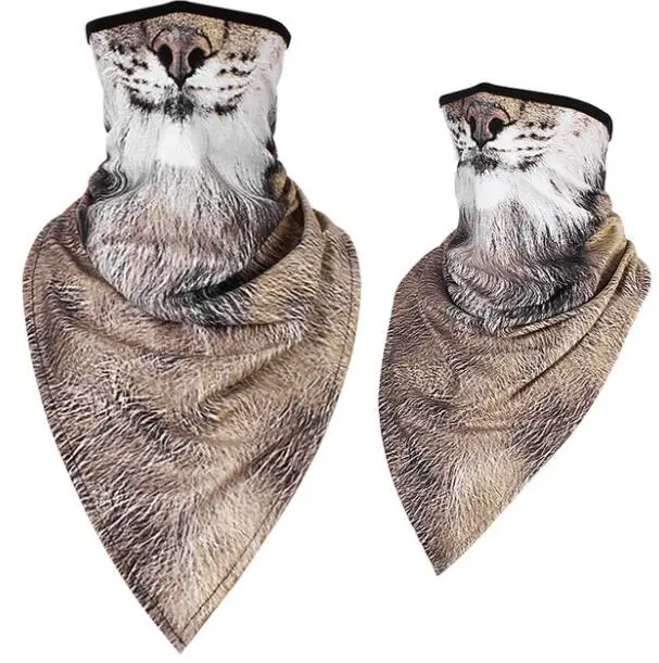 Мотоциклетная Бандана с 3D изображением кота и животных флисовый теплый