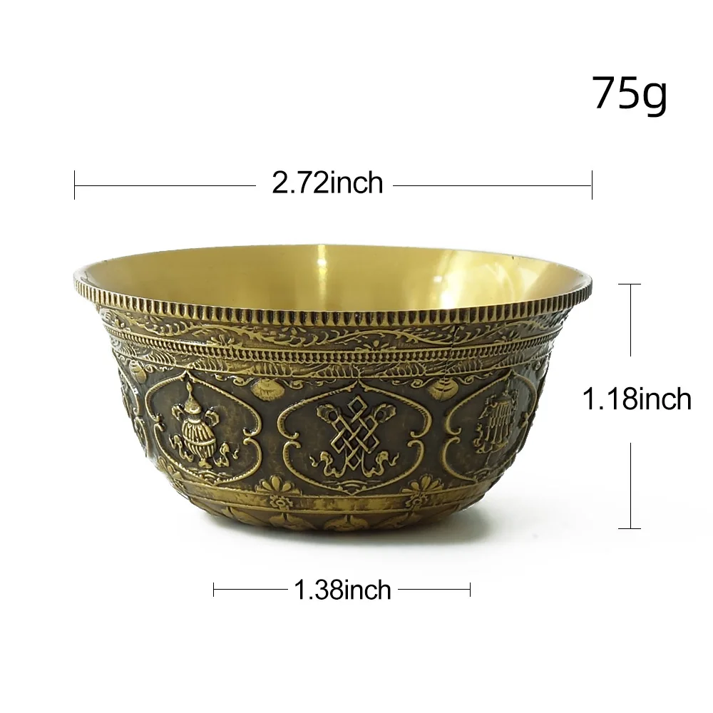 Буддийская чаша Толстая Медная тибетская ритуальная тарелка латунь Восемь