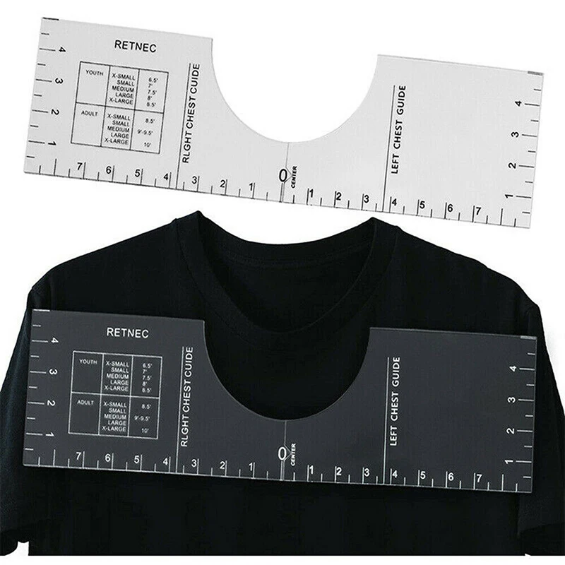 

T-Shirt Guide Ruler PVC Transparent T-Shirt Guide Vinyl Ruler Alignment Fabric Centering Tool HTV Hot Pressing Vinyl Printing
