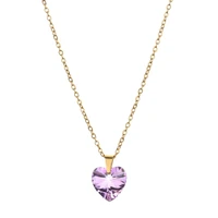 zmzy stainless steel chain cz crystals heart necklaces pendants for women girls gift necklace women clavicle accessories fashion