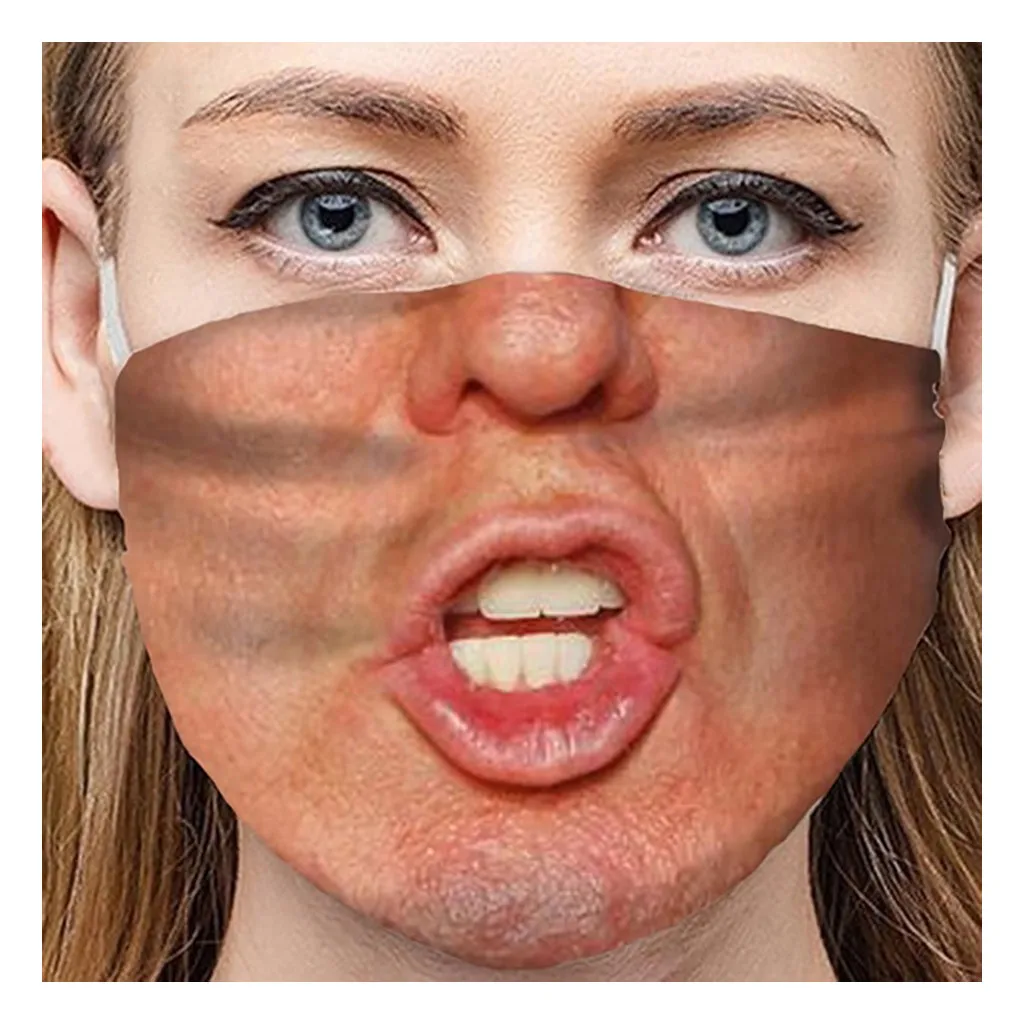 

Adult Anti-Dust Sand Exhaust Sunscreen Funny Face Scarf Breathable Cycling Mask Mascarillas Cosplay mascarilla reutilizable