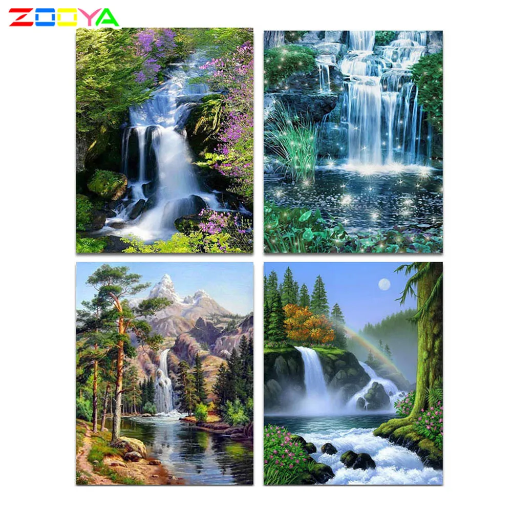 ZOOYA DIY 5D алмазная живопись водопад Алмазная вышивка водопад картина по номерам комплект алмазные Стразы водопад R1172