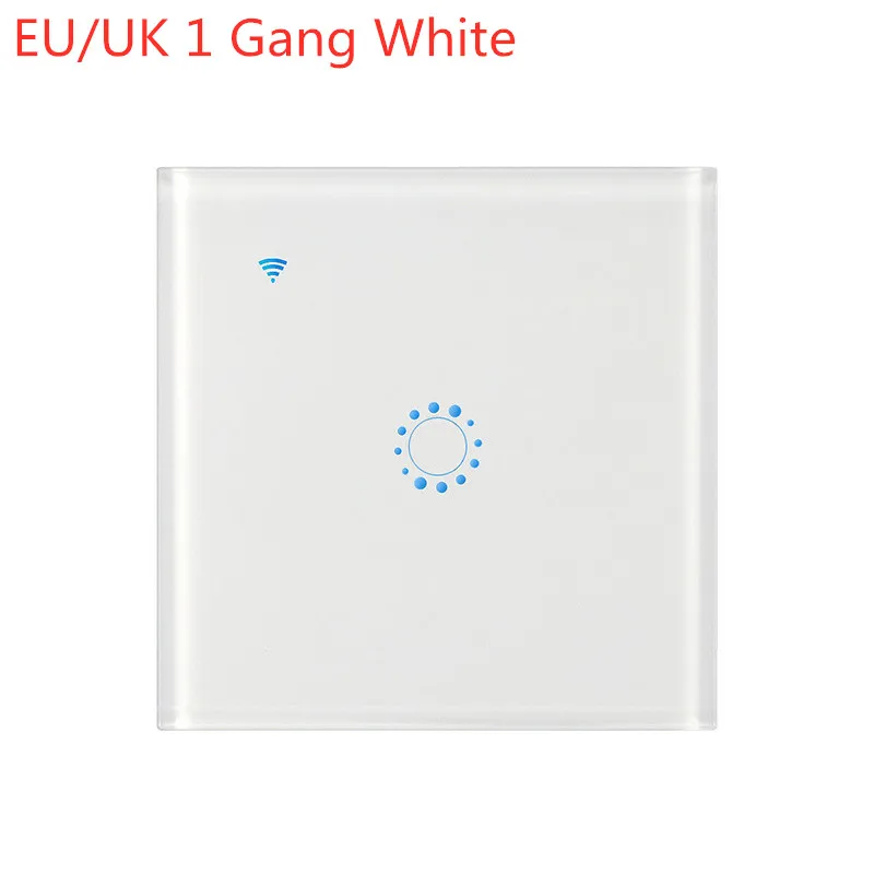 EU UK 1 Gang White 1/2 банды Wi-Fi сенсорный выключатель света Умный Свет Панель управления настенный прерыватель США/ЕС/Великобритания стандартная работа с Alexa Google Home - Комплект: EU UK 1 Gang White