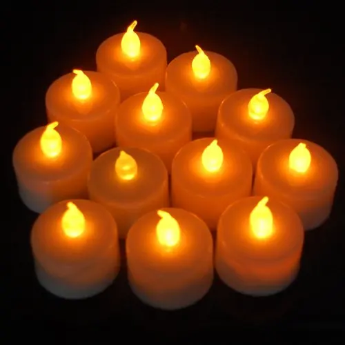 12 шт. светодиодный мерцающий чайный светильник на батарейках свечи для украшения