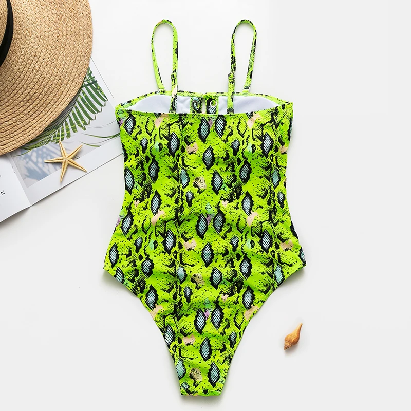Bikinx Леопардовый Цельный с рисунком костюм высоким вырезом купальник женский