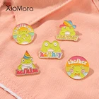 Эмалированные заколки в виде забавной лягушки, зеленые животные, лягушка, одежда, головные уборы, значки на рюкзак, джинсы, одежду, лацкан, детский подарок