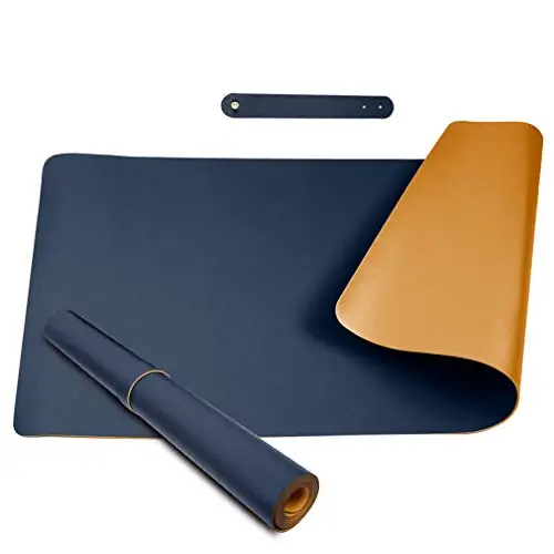 PHIFO 31.49" x15.75" Non-Slip PU Leather Desk Pad Ultra Thin 2mm Waterproof Mouse Mat for Office Home Desks, Gaming Mouse Pads - Цвет: Blue  Yellow