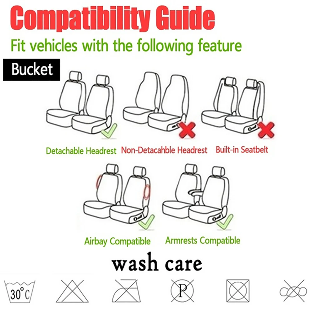 

JUNTENG Fashion Printing Design Front Row Car Seat Cover Waterproof Non-slip Stain Resistant Car Interior Protection Accessories