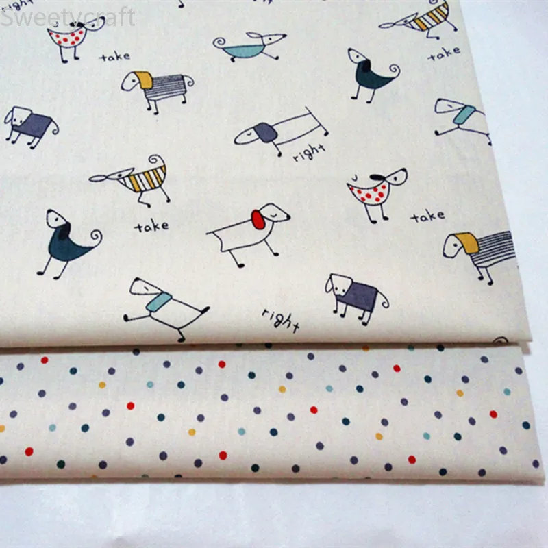 

160cmX10 метровая хлопковая ткань с принтом собаки, Швейные Детские стеганые ткани для лоскутного шитья, аксессуары ручной работы