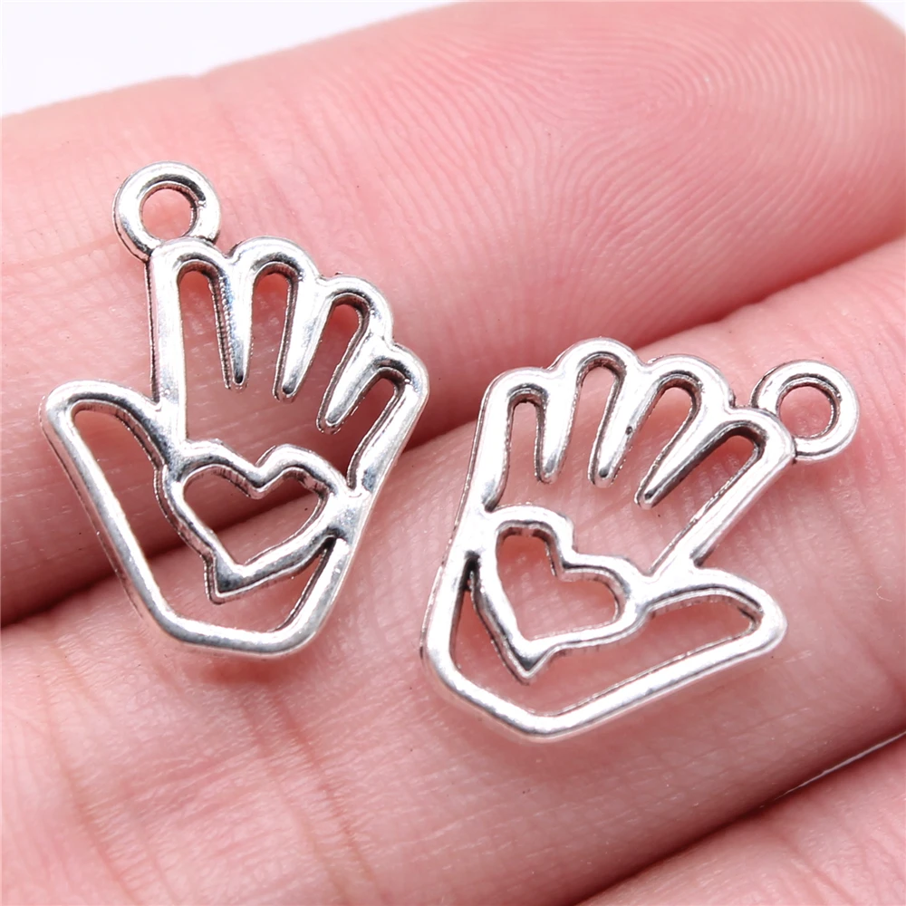 

Sejuani PENDANT NECKLAC 20pcs 19x14mm Heart Palms Charms