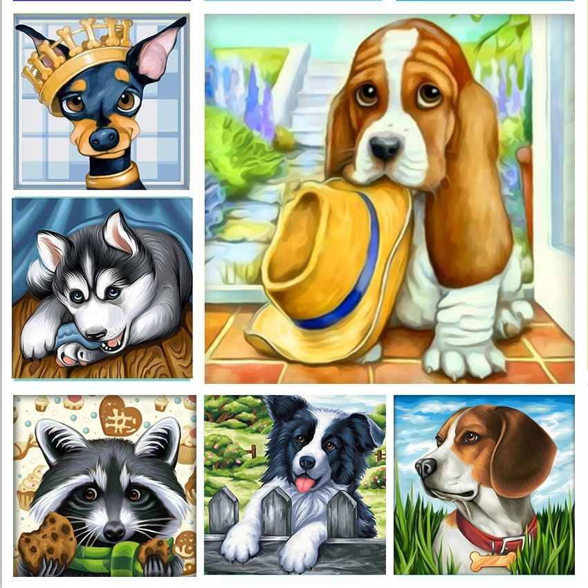 

Hot Sale Diy 5D Diamond Embroidery Cartoon Dog 5D Diamond Mosaic Sale Animal Diamond Painting Kits Daimond-painting Kids' Gift