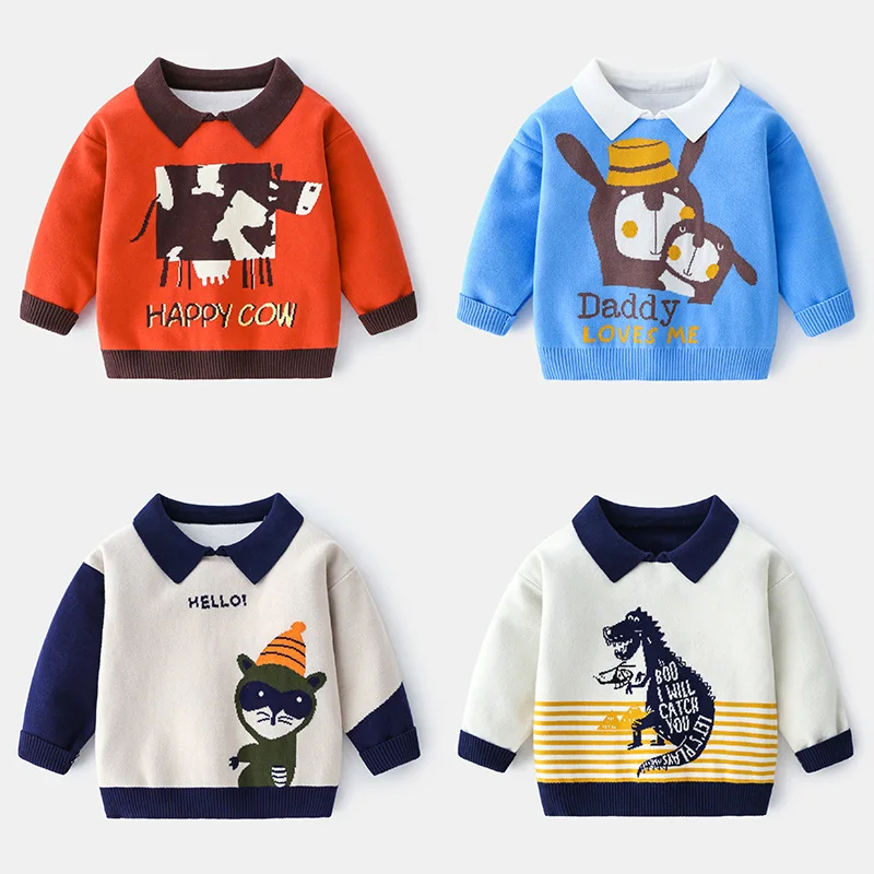 

Новинка 2022, детский зимний свитер JCHAO для мальчиков и девочек, хлопковый теплый шерстяной топ для малышей, детская одежда