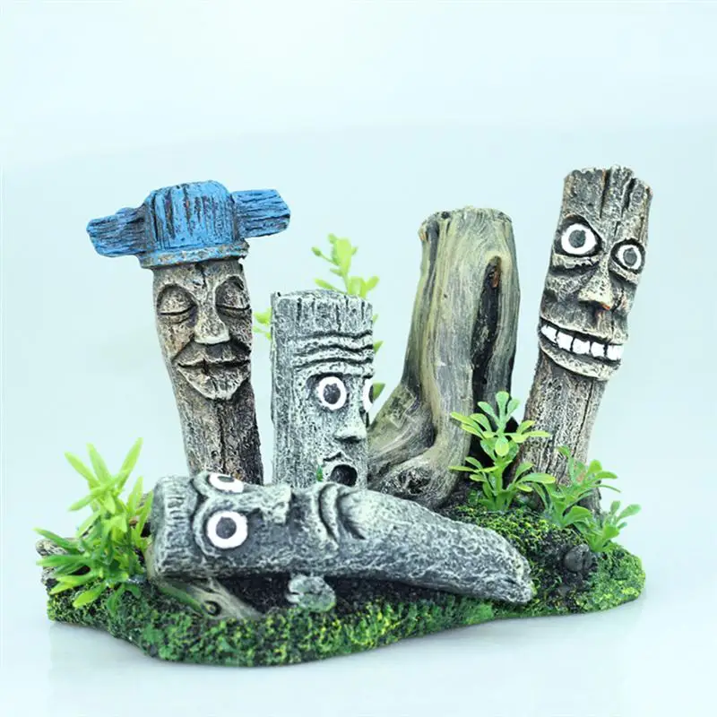 1 шт. украшение для аквариума статуя с Пасхальной головой багажника ландшафтный