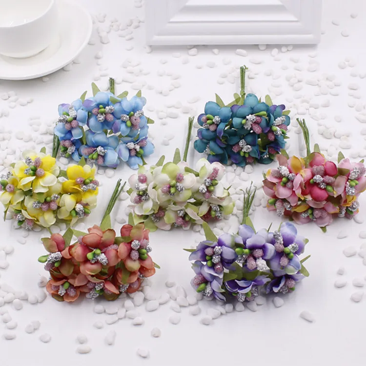 WedFavor 60 шт. шелковые искусственные Пип ягоды проволочные Стебли фрукты Stamen цветок