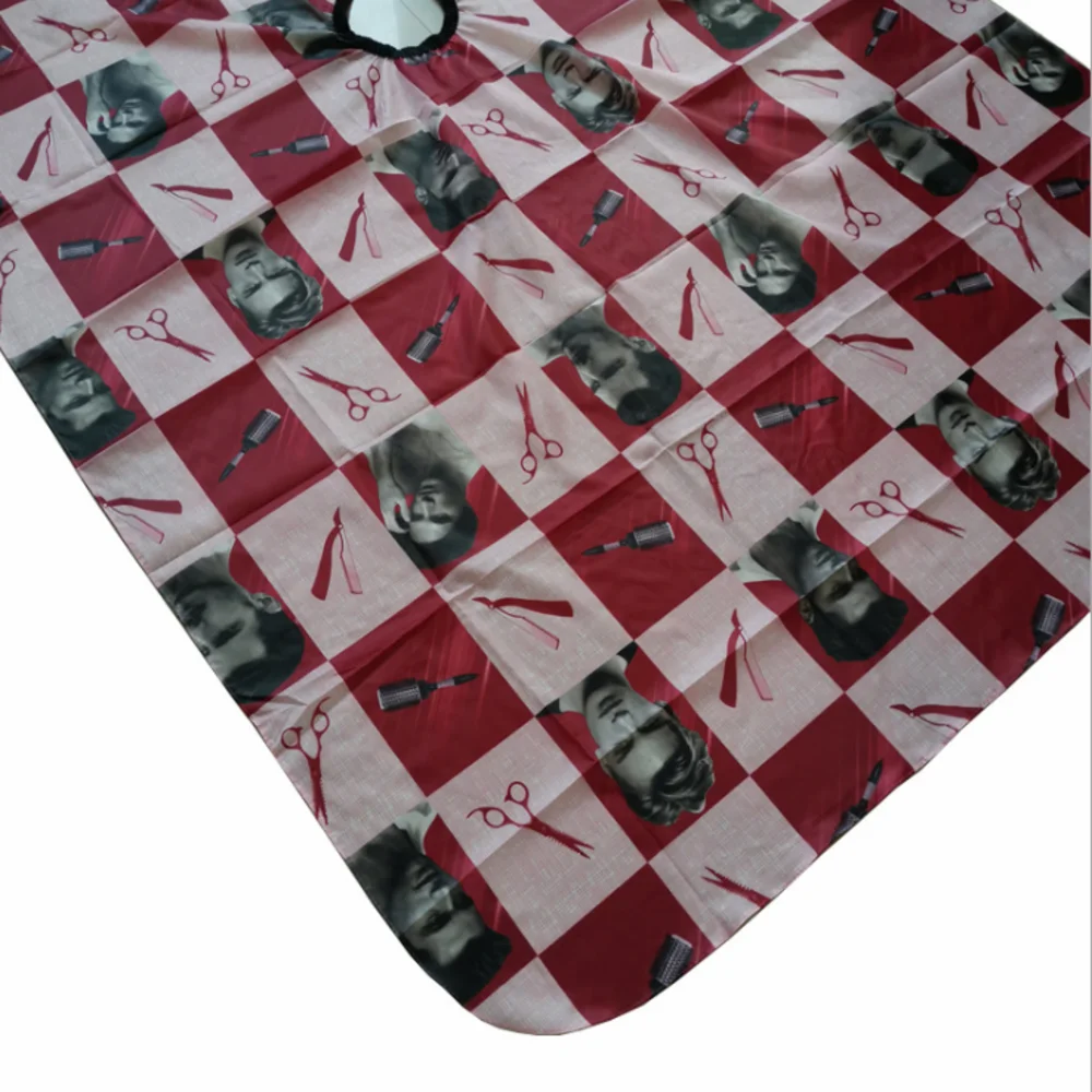 

Popular Salon Barber Gown Cape Hair Cutting Cloth Hairdresser Scissors and Comb Pattern Apron
