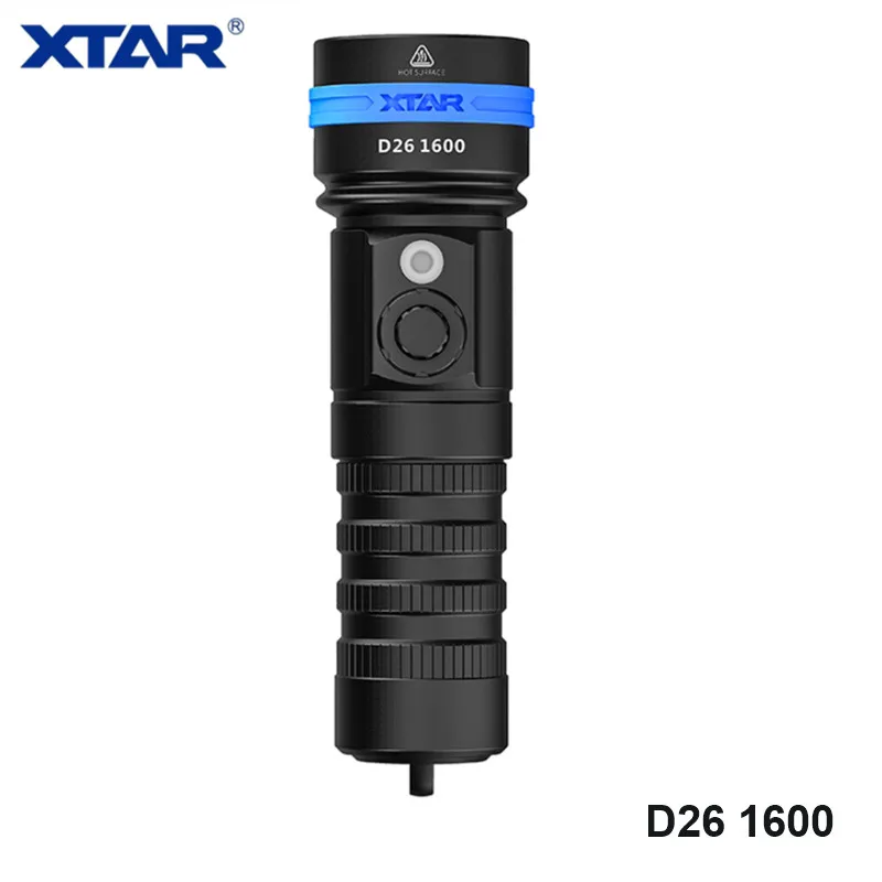 Xtar D26 1600 с широким обзором Angel 16340 26650 18650 мощный светильник для дайвинга Cree XHP35