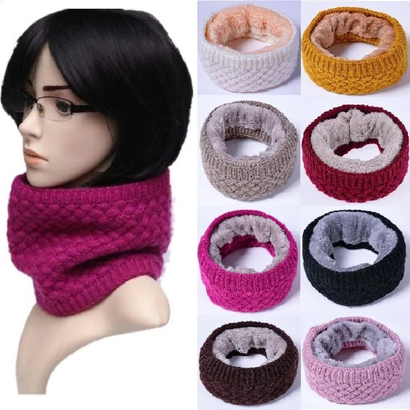 

Winter Warm Neckerchief Knit Neck Warmer O Ring Circle Scarf Go Out Wrap Muffler Outdoor Ski Climbing Scarf For Men Women