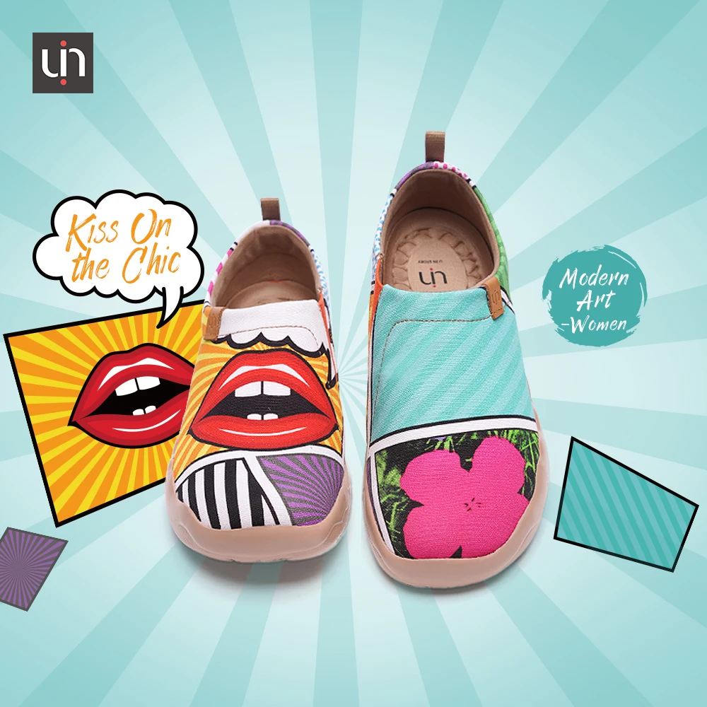 Туфли женские UIN из текстиля без застежек с рисунком мультфильмов | Обувь