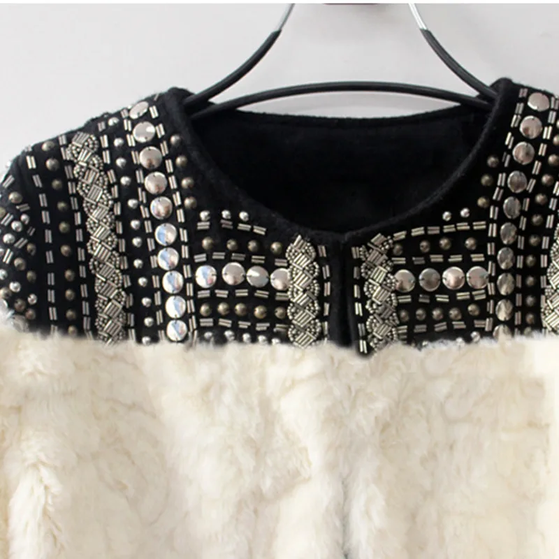 Новинка 2021 Женская куртка зимнее теплое пальто из искусственного меха ручной