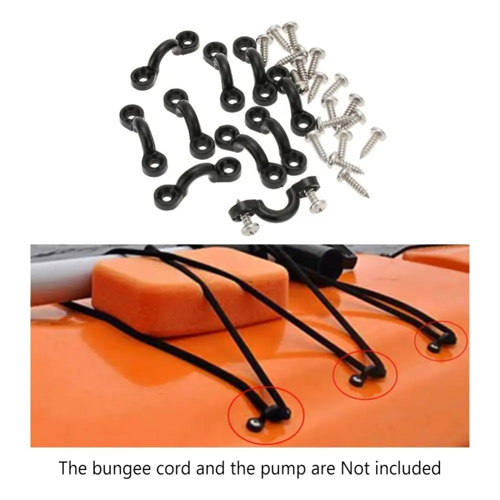 

60%HOT10Pcs Nylon Deck Rope Buckle Pad Eyes with 20 Screws Boat Kayak Deck Rigging Kit