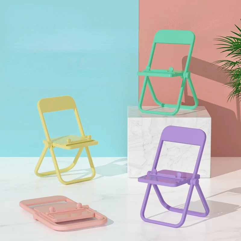 

2pcs Cute Chairs Foldable Mobile Phone Desktop Phone Stand for iPad iPhone Samsung Phone Holder Desk Bracket Smartphone Stand