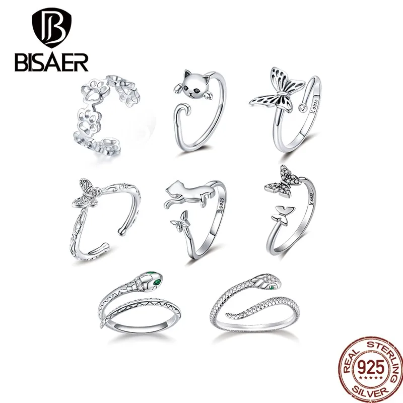 

Кольцо женское из серебра 925 пробы, с регулируемой змеей