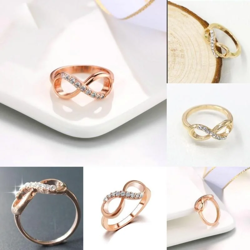 2 цвета классика сплав розовое золото кольцо элегантное красота подарки покрытое