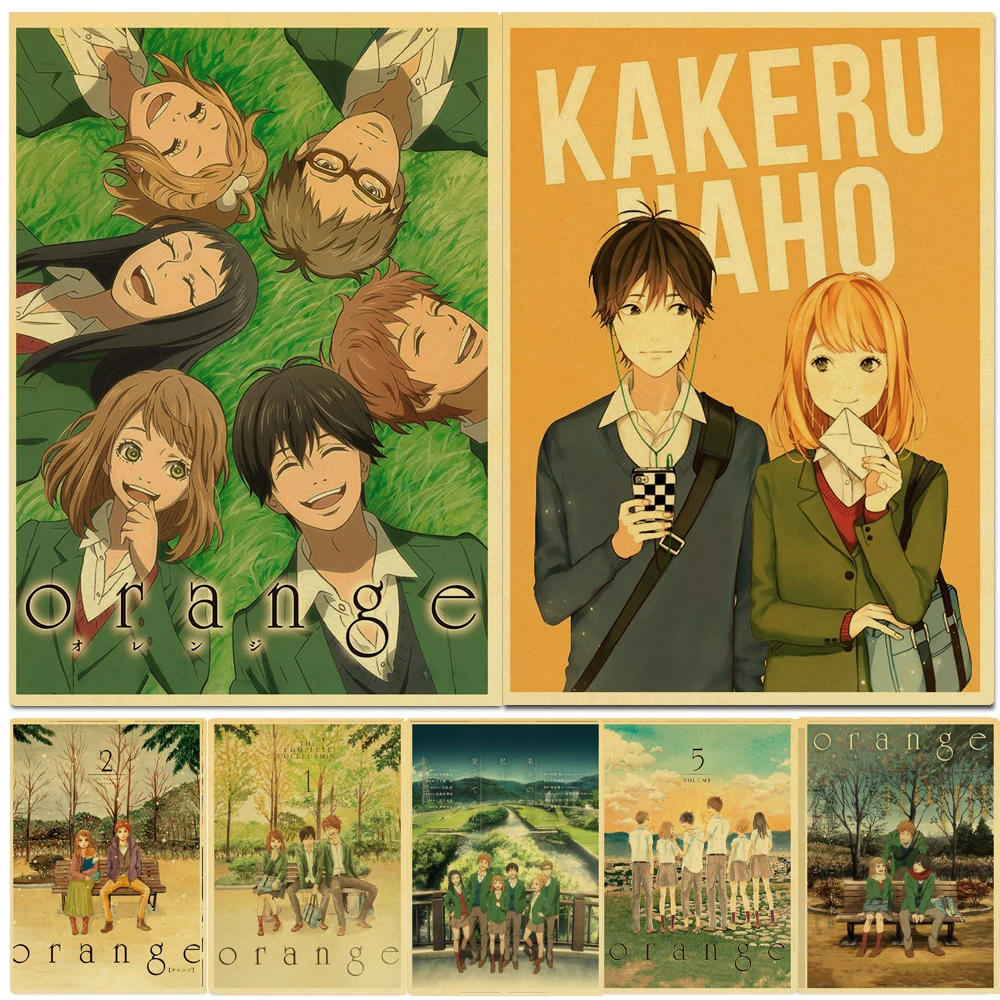 WTQ японское аниме оранжевая Картина на холсте винтажные Ретро плакаты Настенный