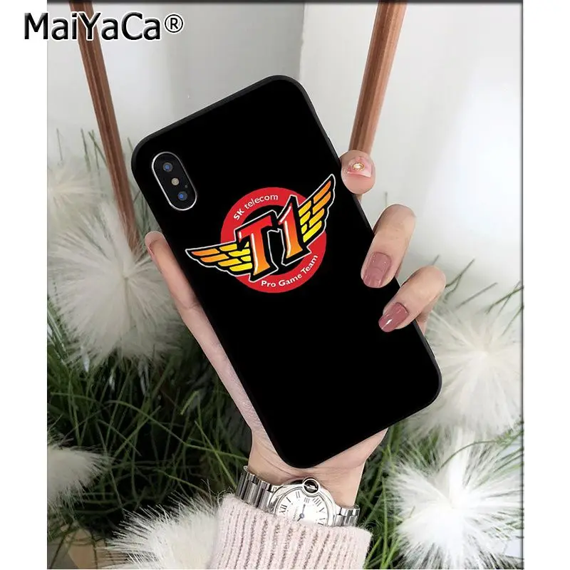 Мягкий высококачественный чехол для телефона MaiYaCa SKT T1 Esports Club из ТПУ iPhone 8 7 6 6S Plus 5