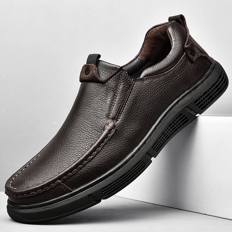 

2021 New Fashion Business Dress Men Shoes Classic Genuin Leather Men Suits Shoes Fashion Slip On Casual Shoes Men Thick Oxfords