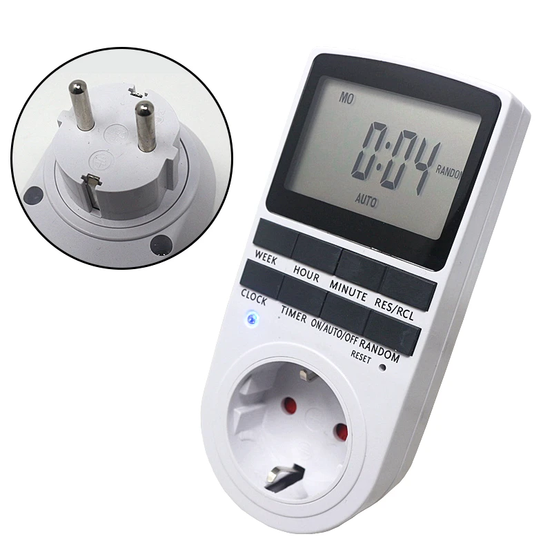

EU BR FR UK Plug-in Programmable Timer Switch Socket 230V 50Hz With Summer Time Random Function For Kitchen Timer Switch